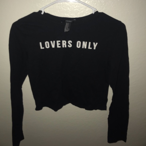 cropped forever 21 black sweatshirt - Picture 1 of 4